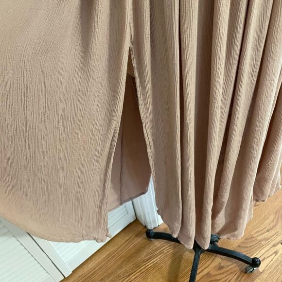 Free People Blush/Mauve Rayon Crinkle High-Low Flowy Dress Sz-S - Picture 5 of 14